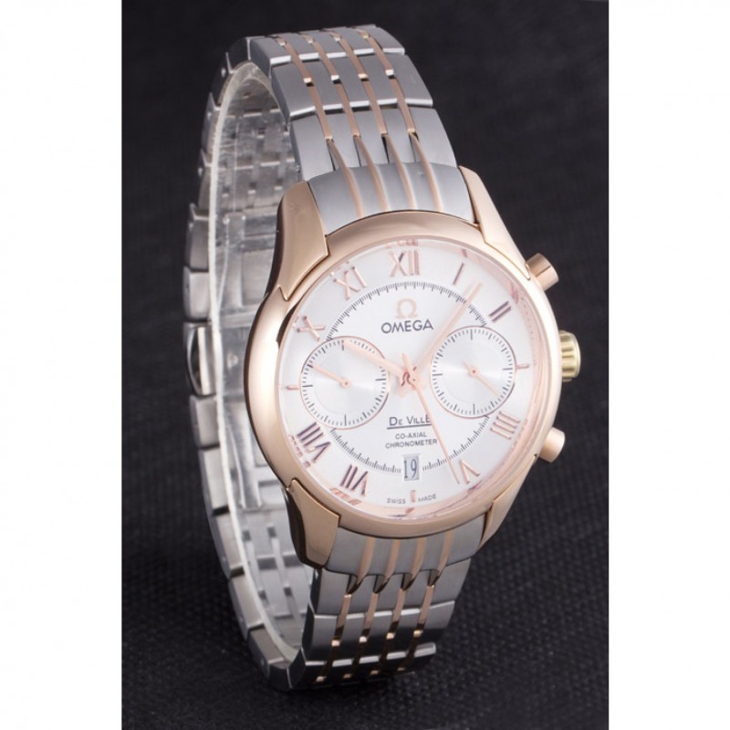 Omega DeVille Two Tone Links White Dial om239 621563-2