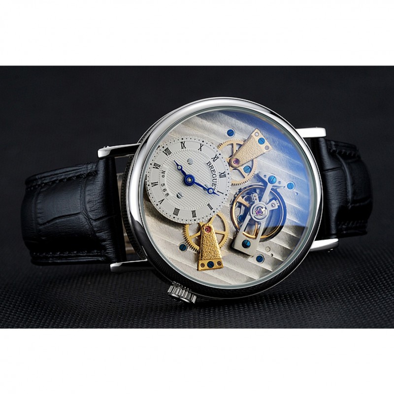 Breguet Tradition Grande Complication Silver Case Black Leather Bag 1454033-3