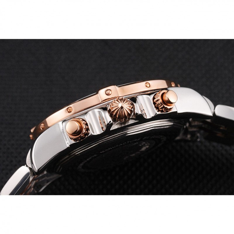 Breitling Chronomat Quartz Pearl Dial Rose Gold Bezel Stainless Steel Case Two Tone Bracelet-8