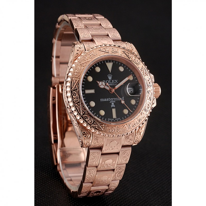 Rolex Mastermind Japan Limited Edition Black Dial Rose Gold Case And Bracelet 1454073-2