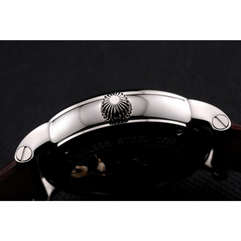Patek Philippe Complications Moonphase Tourbillon White Dial Stainless Steel Case Brown Leather Strap-8