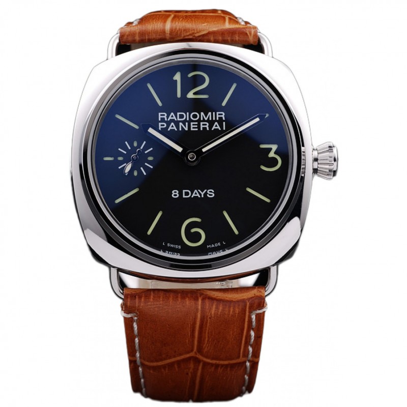 Panerai Radiomir 8 Days Black Dial Brown Leather Bracelet-0
