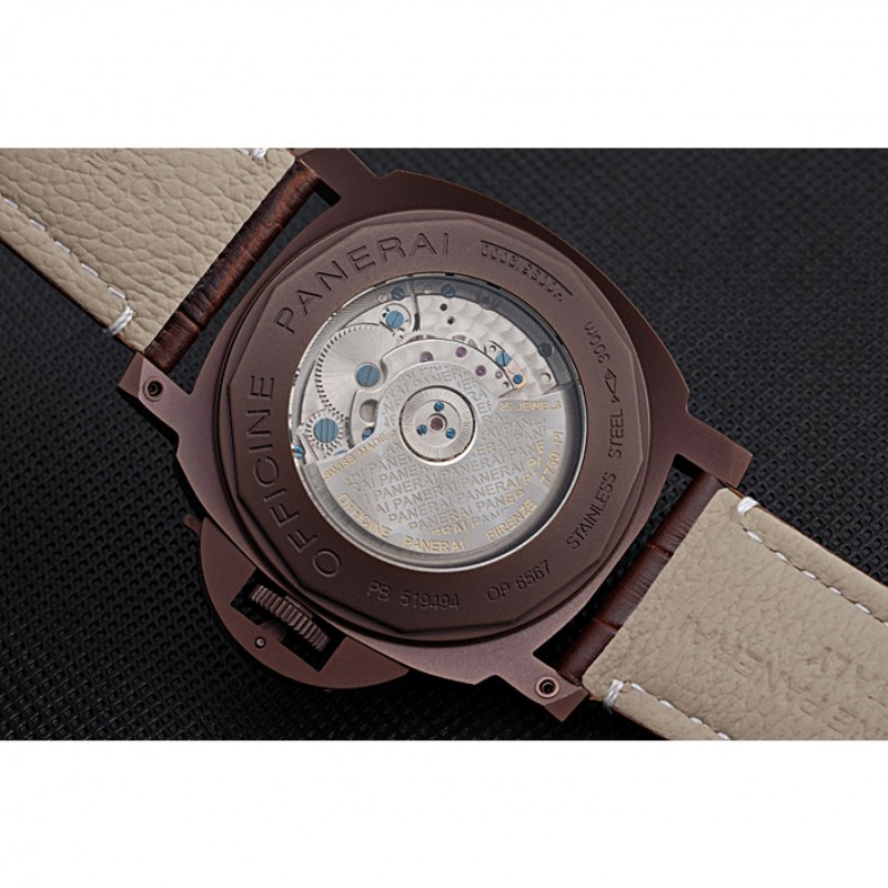 Panerai Luminor Brown Leather Strap Black Dial 80163-7