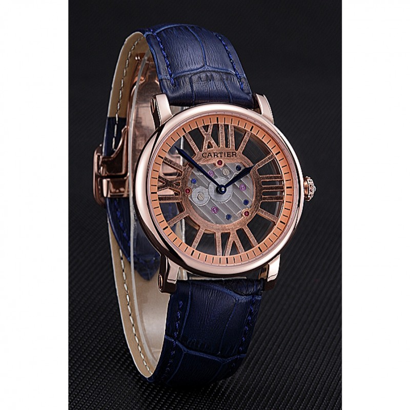 Cheap Cartier Rotonde Skeleton Flying Tourbillon Blue 621965-2