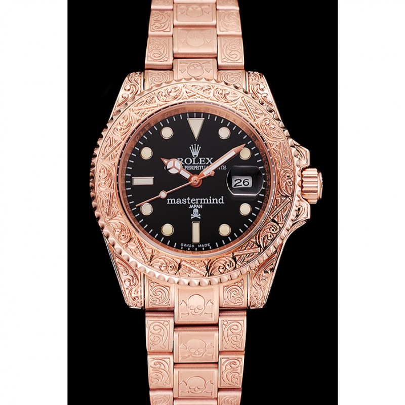 Rolex Mastermind Japan Limited Edition Black Dial Rose Gold Case And Bracelet 1454073-1