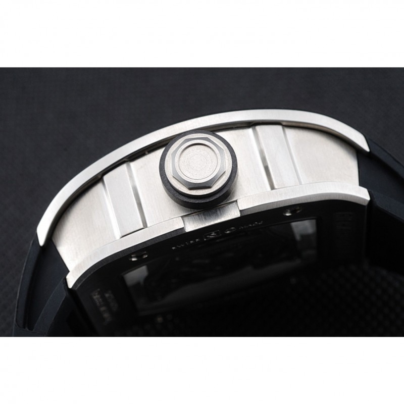 Richard Mille RM 038 Bubba Watson Tourbillion Silver Case Black Rubber Bracelet 1454202-7
