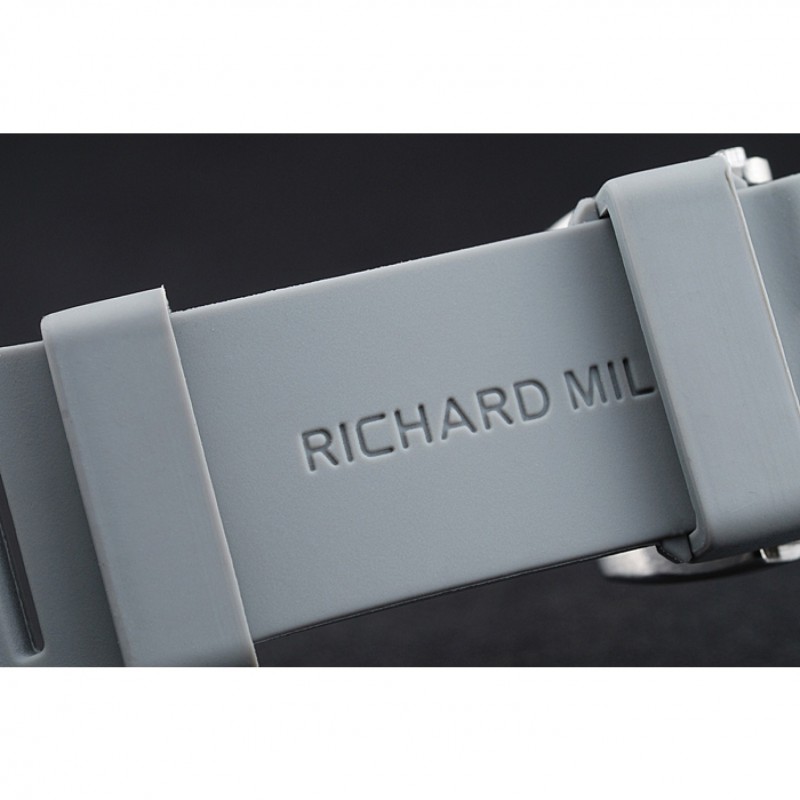 High End Replica Watches Richard Mille Tourbillion Rafael Nadal RM 27-01 Silver Case White Rubber Bracelet 1454255-6