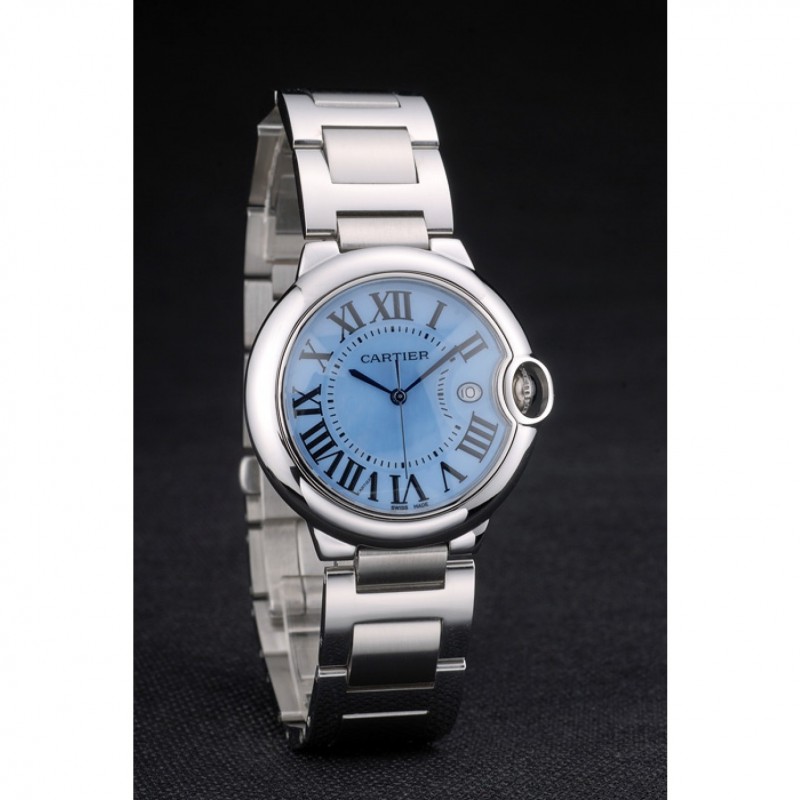 Best Replica Watches Cartier Ballon Bleu 38mm Blue Dial Stainless Steel Case And Bracelet-2
