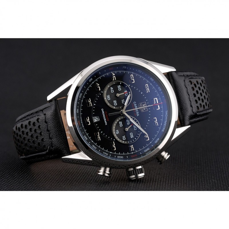 SS Replica Watches Tag Heuer Carrera Calibre 36 Flyback Black 622068-2
