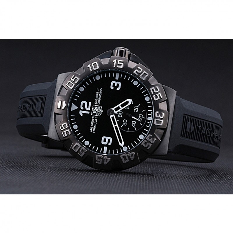 Best Tag Heuer Formula One Grande Date Black Dial Rubber Bracelet 622275-4