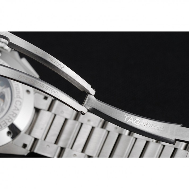 Tag Heuer Swiss Carrera Tachymeter Bezel Stainless Steel Black Dial-7