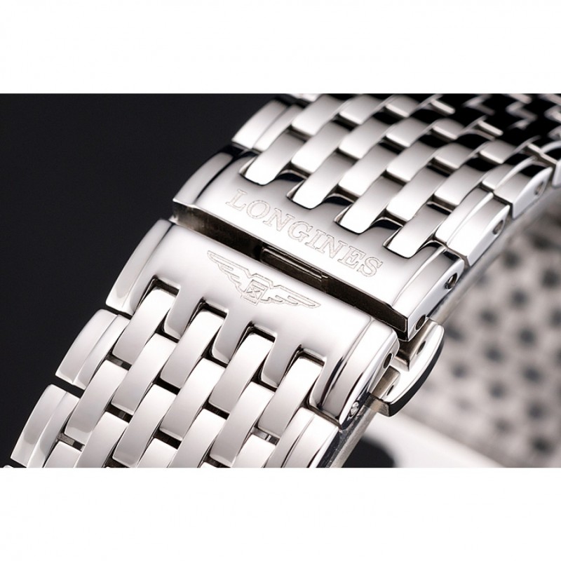 Swiss Longines Grande Classique Black Dial Roman Numerals Stainless Steel Case And Bracelet-5