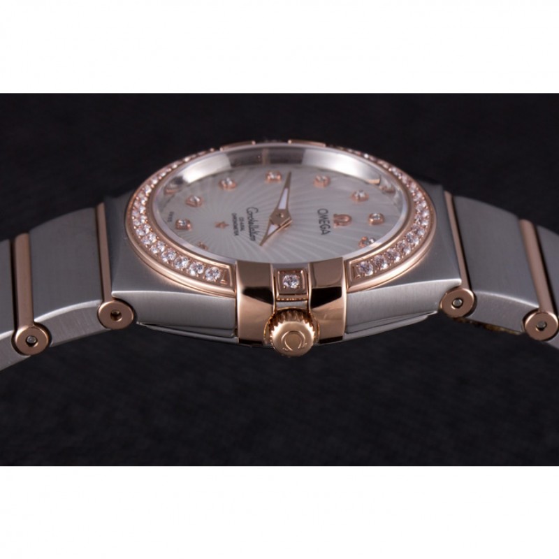 Omega Constellation Rose Gold Diamond Bezel Two Tone Band 621487-5