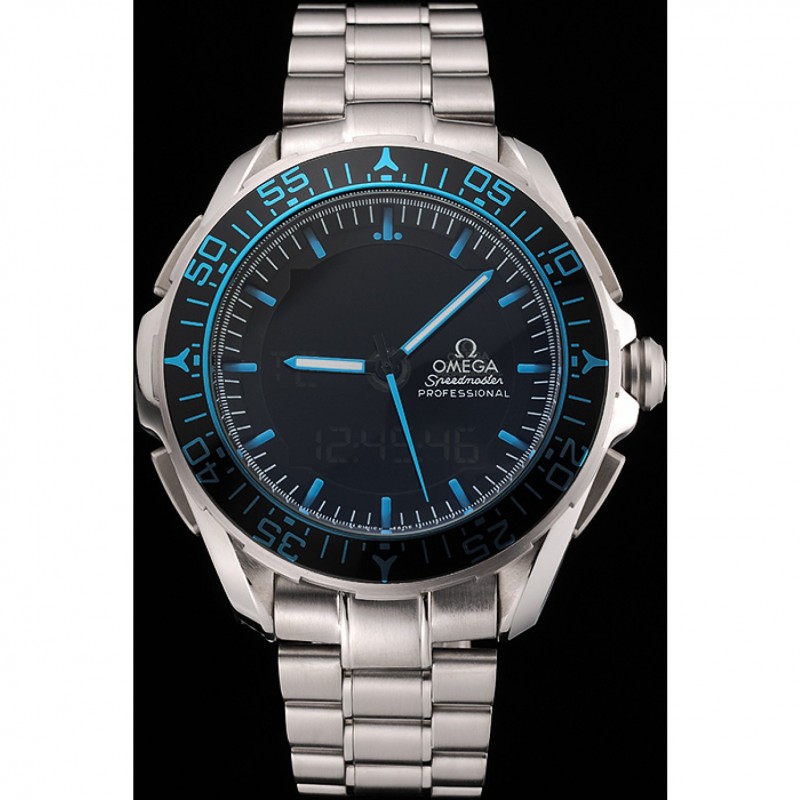 Omega Speedmaster Skywalker X-33 Black Dial Blue On Black Bezel Stainless Steel Case And Bracelet-1