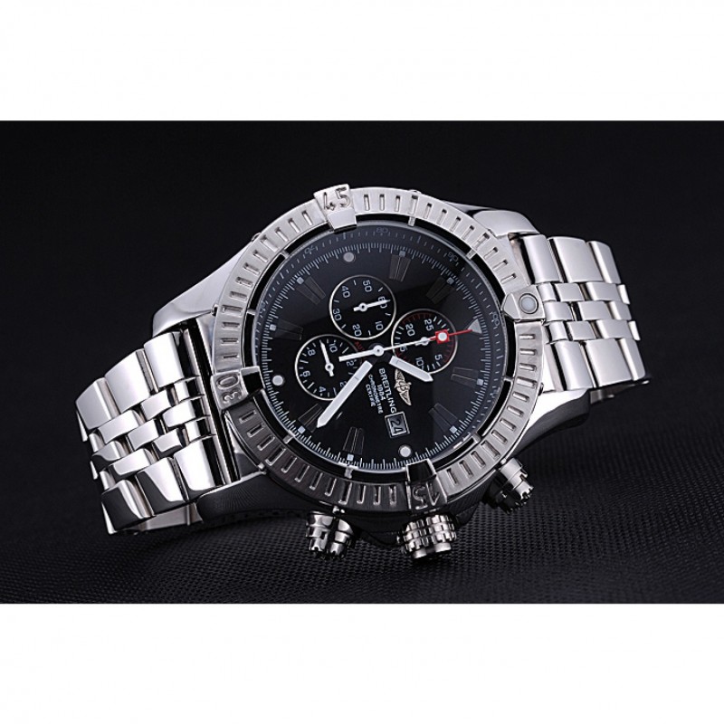 Breitling Chronomat Evolution Black Dial Stainless Steel Bracelet 622515-3