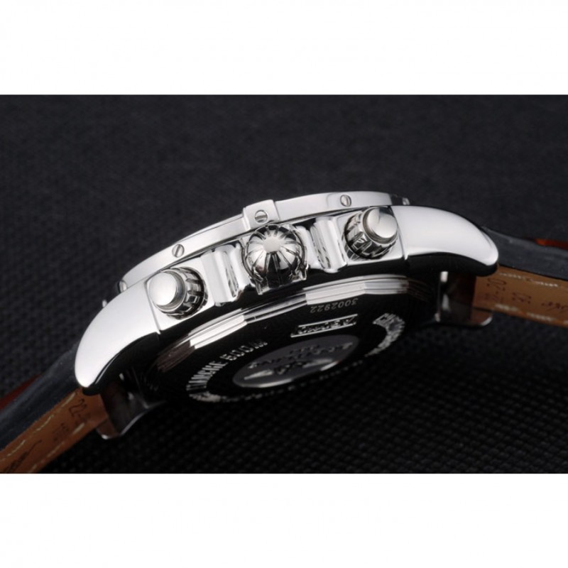 Cheap Swiss Breitling Certifie Stainless Steel Bezel Brown Croco Leather Bracelet White Dial 80285-6