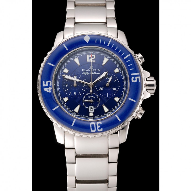 Blancpain Fifty Fathoms Flyback Chronograph Blue Dial Stainless Steel Case And Bracelet 1453773-1