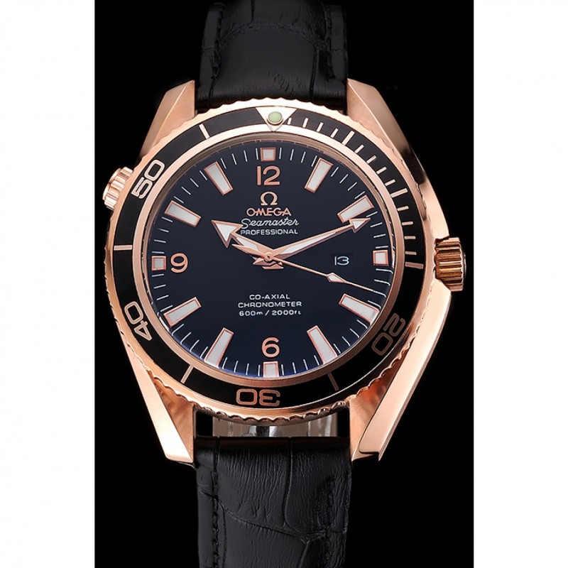 Omega Seamaster Planet Ocean Ceragold Black Dial 622389-1