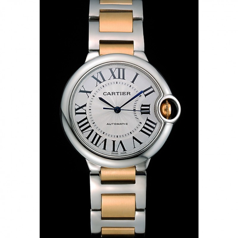 Swiss Cartier Ballon Bleu 36mm Silver Dial Stainless Steel Case Two Tone Gold Bracelet 622878-1