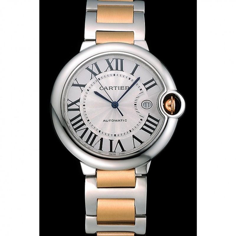 Swiss Cartier Ballon Bleu 42mm Silver Dial Stainless Steel Case Two Tone Gold Bracelet 622877-1