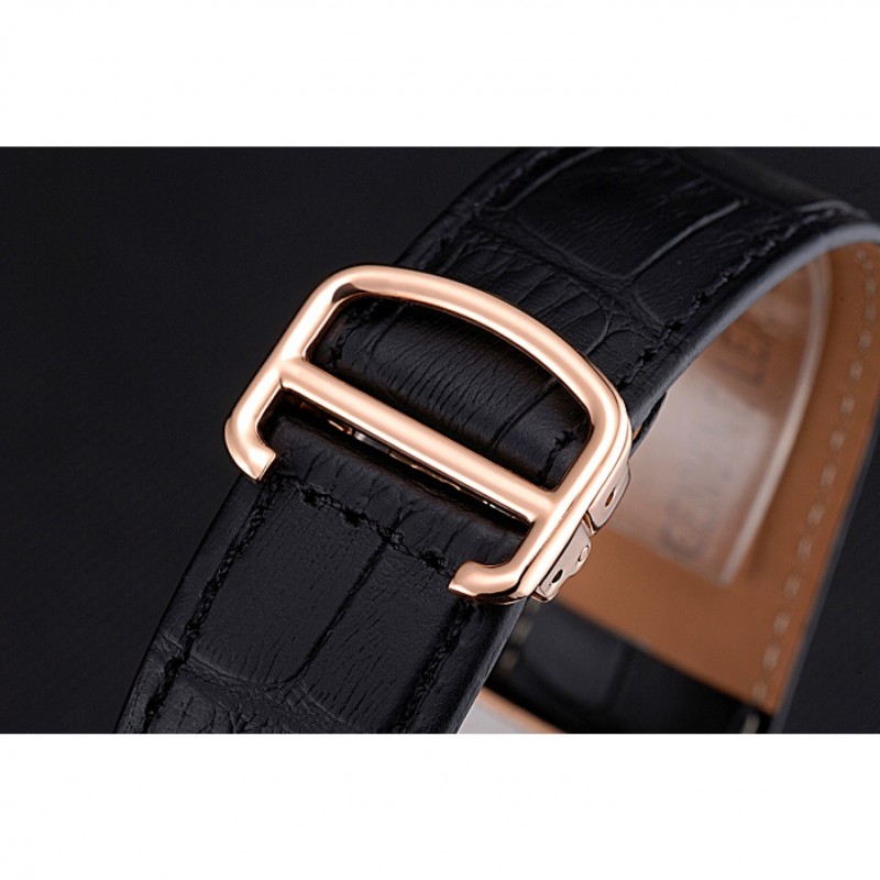 High Quality Cartier Tank MC White Dial Gold Case Black Leather Bracelet 622693-5