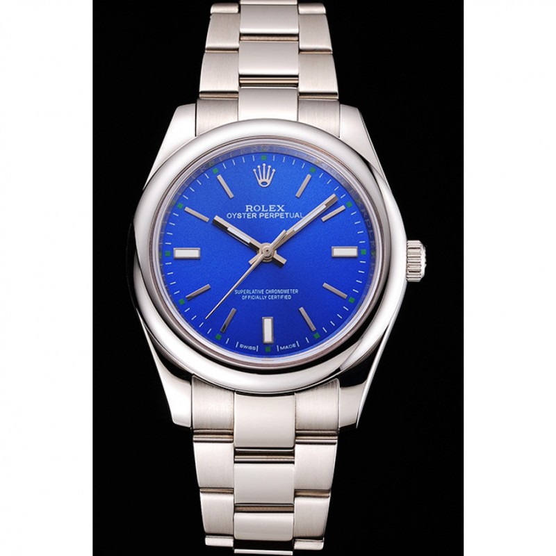 Rolex Oyster Perpetual Blue Dial Stainless Steel Case And Bracelet-1