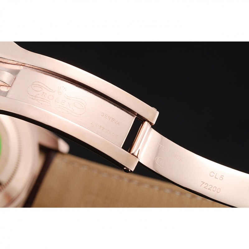 High End Rolex Cosmograph Daytona Brown Dial Rose Gold Case Brown Leather Bracelet 1454243-7