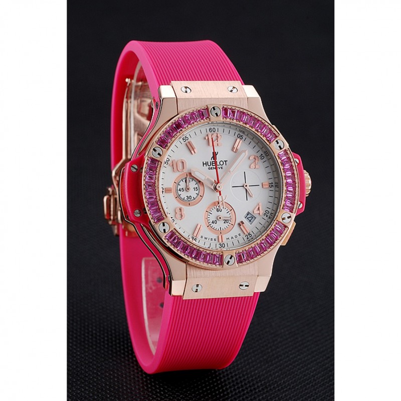 Hublot Big Bang Tutti Frutti Pink Strap Gold Dial-2