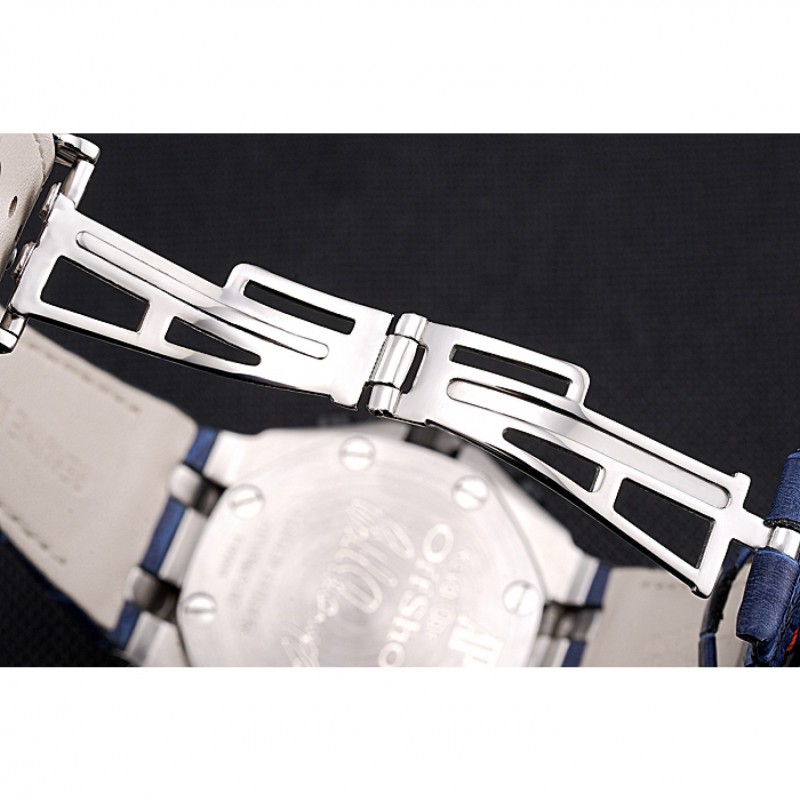 Swiss Audemars Piguet Royal Oak Offshore White Dial Stainless Steel Case Blue Leather Strap 622850-6