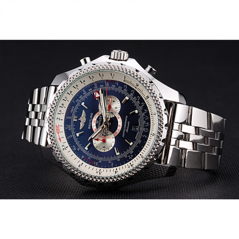 High End Replica Watches Breitling Bentley Supersports Blue Dial Stainless Steel Case And Bracelet 622221-3