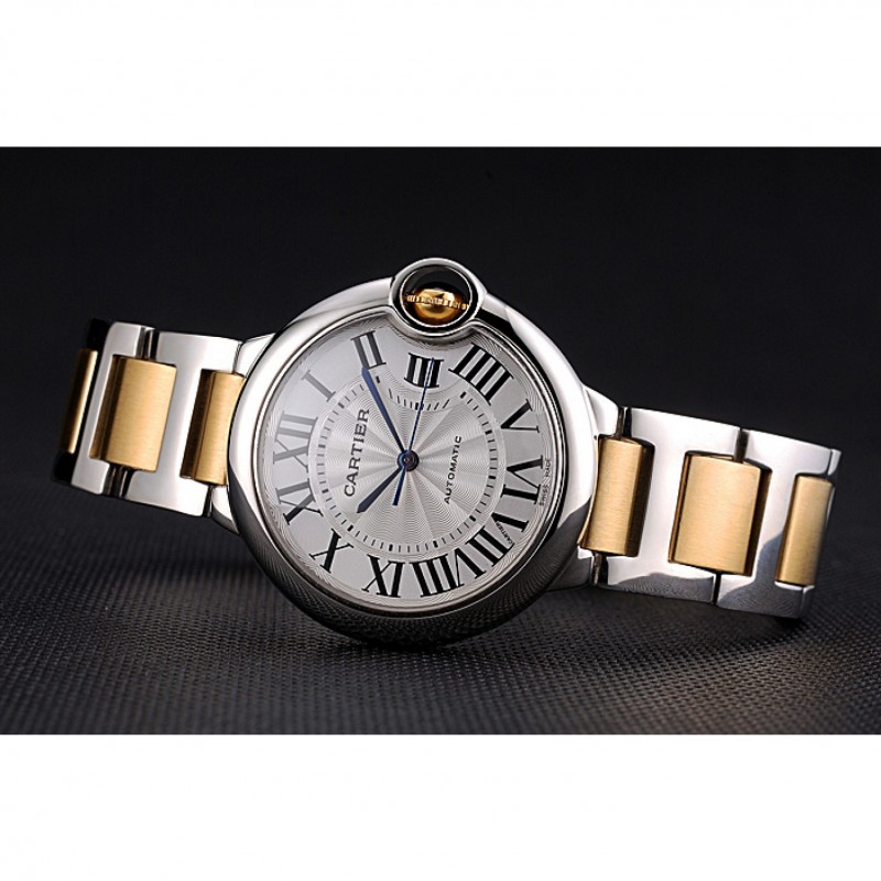 Swiss Cartier Ballon Bleu 36mm Silver Dial Stainless Steel Case Two Tone Gold Bracelet 622878-3