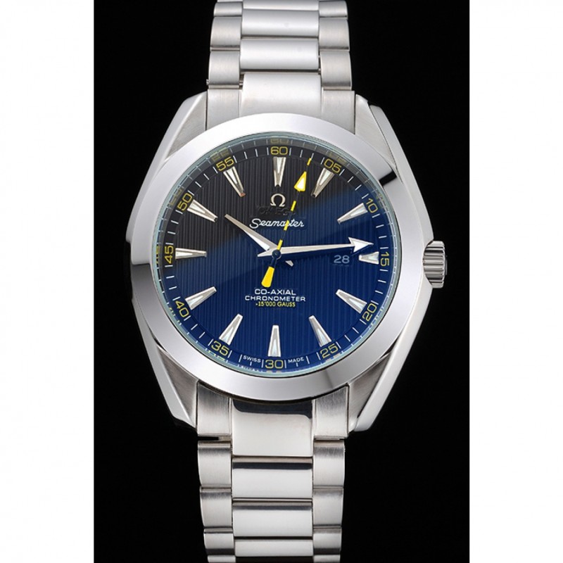 Omega Seamaster Aqua Terra Black Dial Yellow Numerals Stainless Steel Bracelet 622524-1