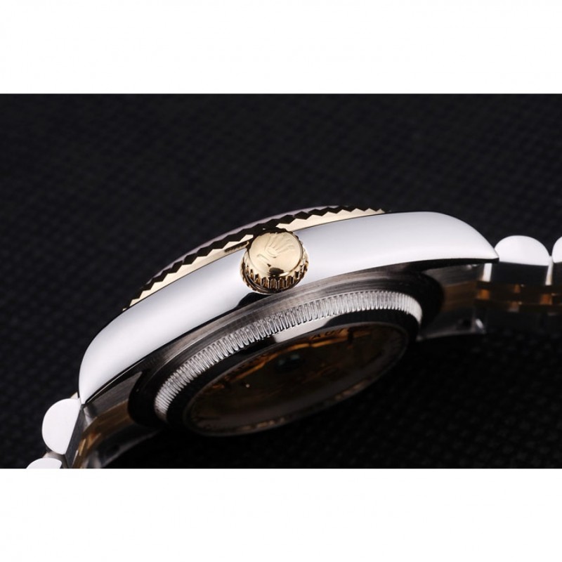 Rolex Datejust Gold Dial Ribbed Bezel 7450-8