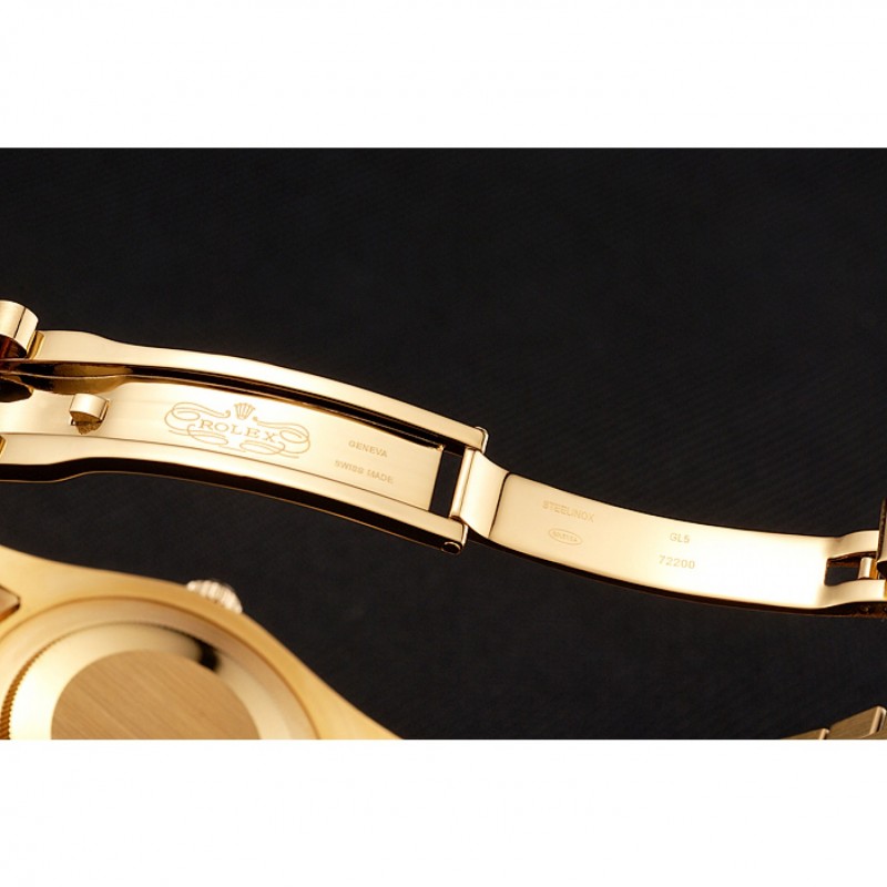 Swiss Rolex Day-Date Champagne Dial Diamond Bezel Gold Bracelet 1454099-6