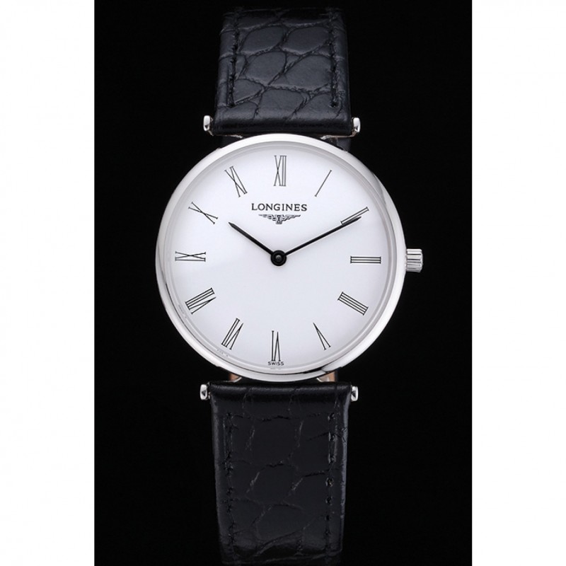 Longines La Grande Classique White Dial Black Leather Band Homme 622127-1