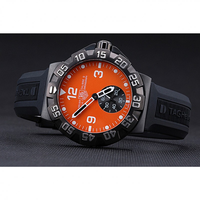 Best Replica Watches Tag Heuer Formula One Grande Date Orange Dial Rubber Bracelet 622278-4