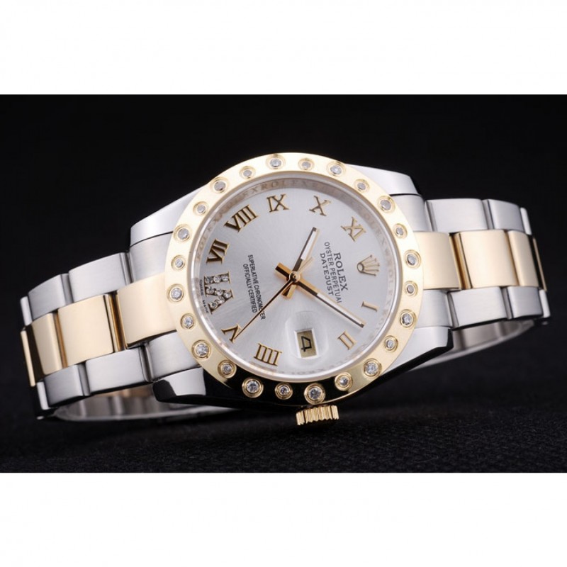 AAA Rolex Datejust Diamond Bezel White Dial 7464-3
