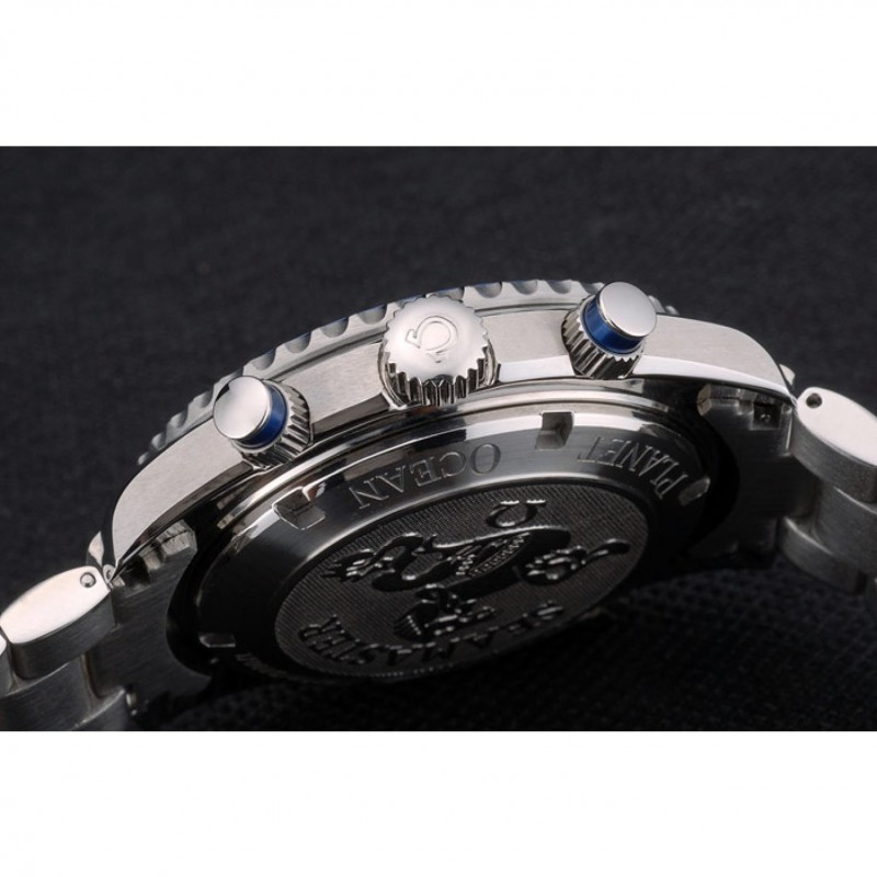 High Quality Replica Watches Omega Seamaster Planet Ocean Blue Bezel Blue Dial Stainless Steel Strap 80239-6