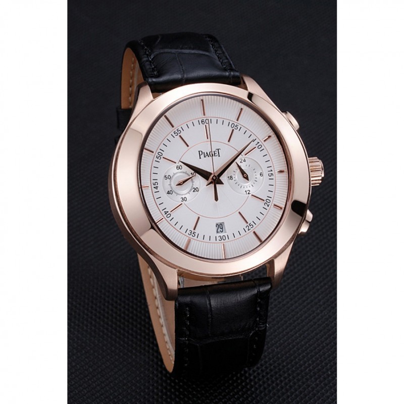 Piaget Gouverneur Chronograph Rose Gold White Dial 621980-2