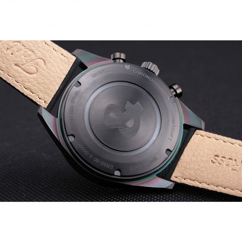 Bell and Ross BR126 Flyback Black Dial Black Case Black Suede Leather Strap-7