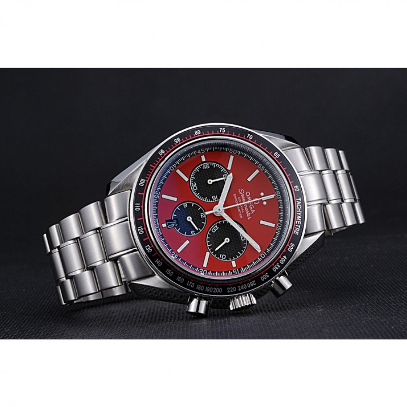 Omega Speedmaster Red Grey Stainless Steel Strap 622054-3