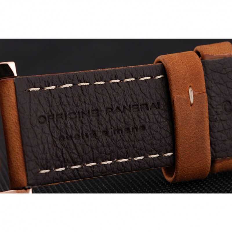 High Quality Replica Watches Swiss Panerai Radiomir 1940 Black Dial Rose Gold Case Brown Suede Leather Strap 1453844-6