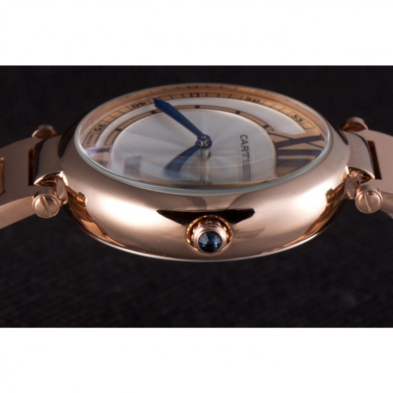 High End Cartier Ballon Bleu Rose Gold Stainelss Steel Strap White Dial 621453-5