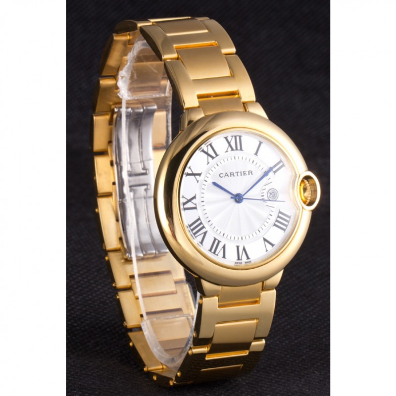 Cartier Ballon Bleu 42mm White Dial Gold Case And Bracelet-2