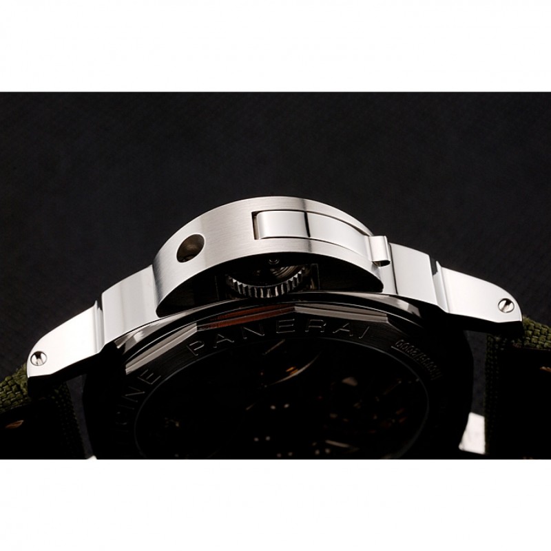 Panerai Luminor Base Logo Acciaio Black Dial Green Bracelet 1454013-7