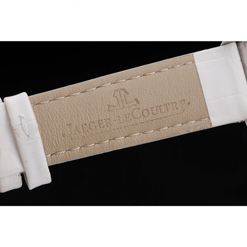 Jaeger le Coultre Reverso Squadro Lady White Leather Strap Pearl Dial 41970-7