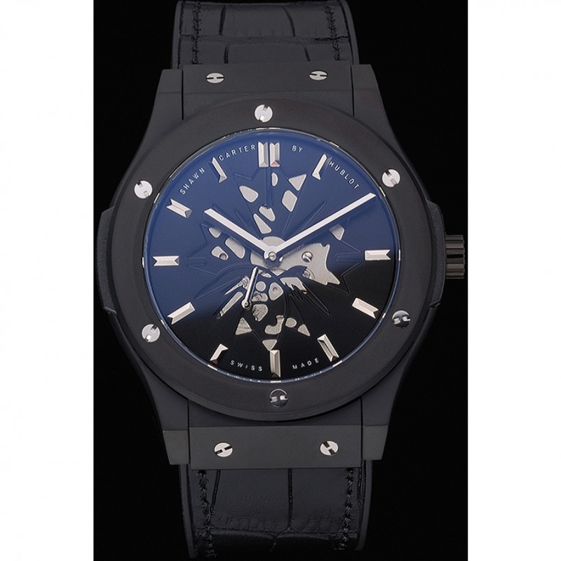 Hublot Classic Fusion Shawn Carter Black Steel Case Black Leather Strap 622817-1