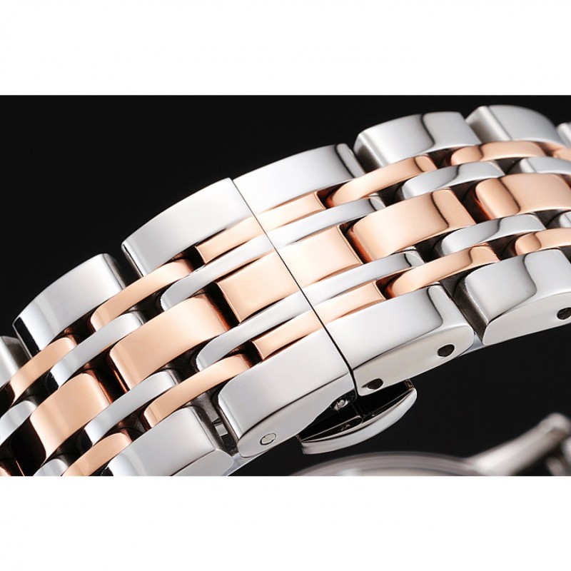 Cheap Vacheron Constantin Tourbillon White Dial Rose Gold Numerals Stainless Steel Case Two Tone Bracelet-5