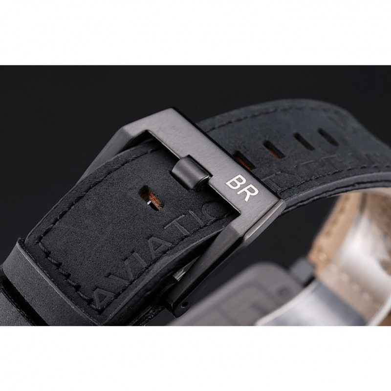 Bell and Ross BR 01-92 Black Dial Black Case Black Leather Strap-5