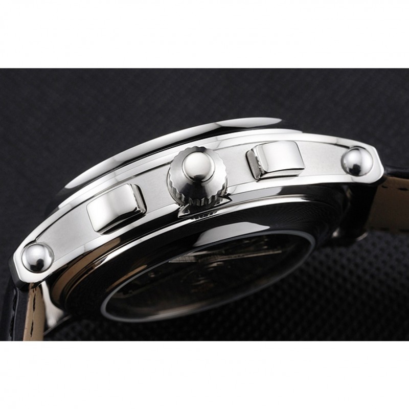 High Quality Replica Watches Swiss Patek Philippe 5170J Chronograph White Dial Stainless Steel Case Black Leather Strap-8
